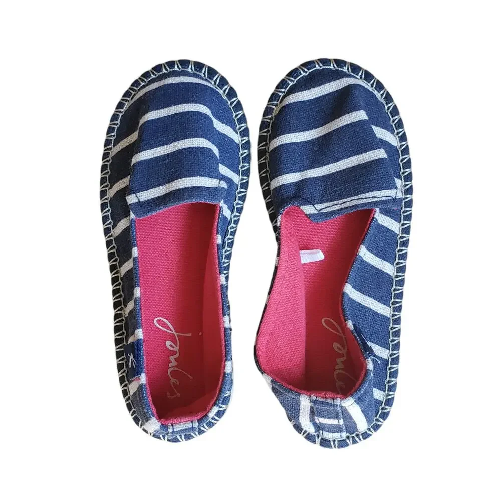 NEW! Joules Flipadrille Girl's Canvas Striped Flats Size 11